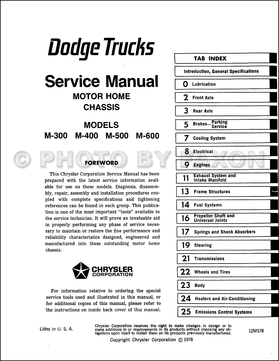 1979 dodge motorhome parts